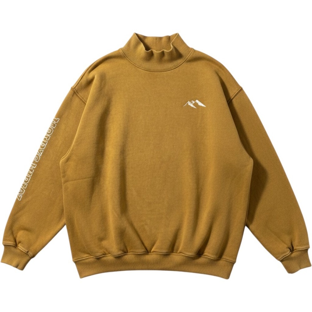 Aerie Mountain Season Mock Neck Oversized Sweatshirt L Mustard Yellow Cozy